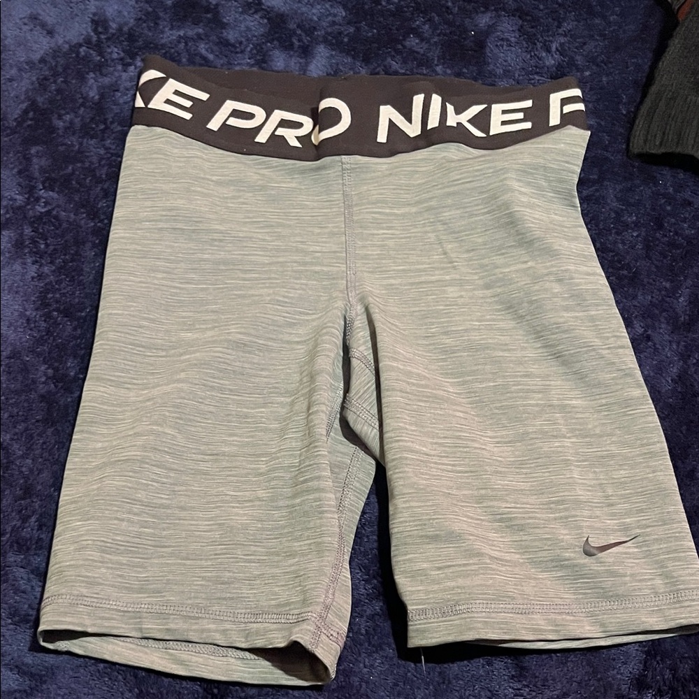 Nike Women's Heathered Gray Pro Bike Shorts